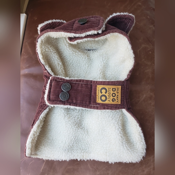 Dog vest Size XS chocolate corduroy w/fleece lining - Picture 2 of 9